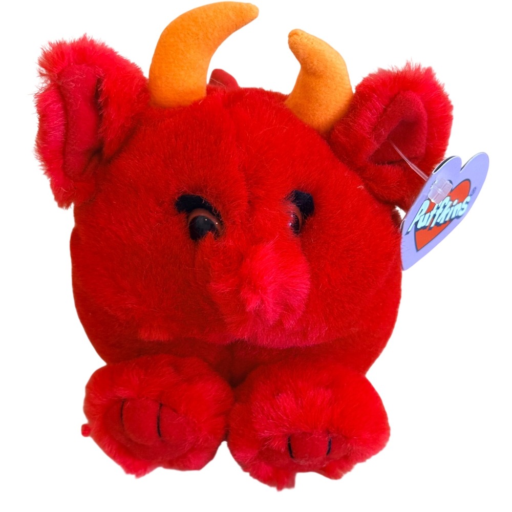 Swibco Puffkins Red the Devil Plush Limited Edition Halloween 1997 Vintage